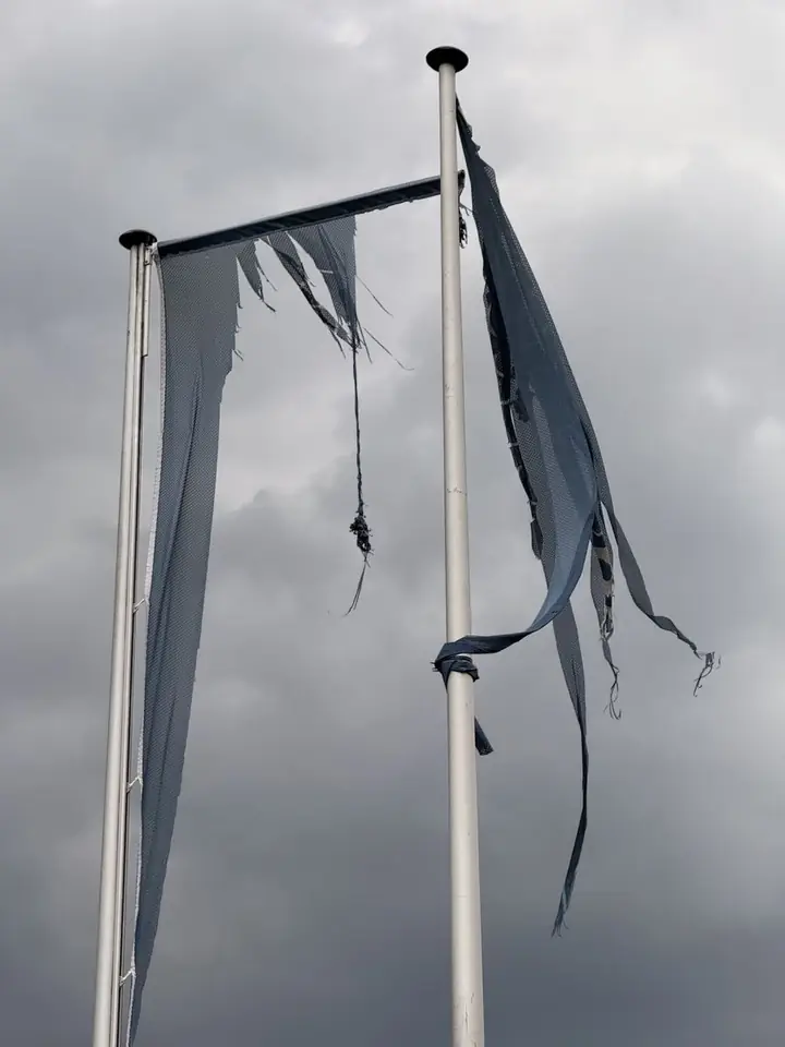 A plastic flag is plastic pollution